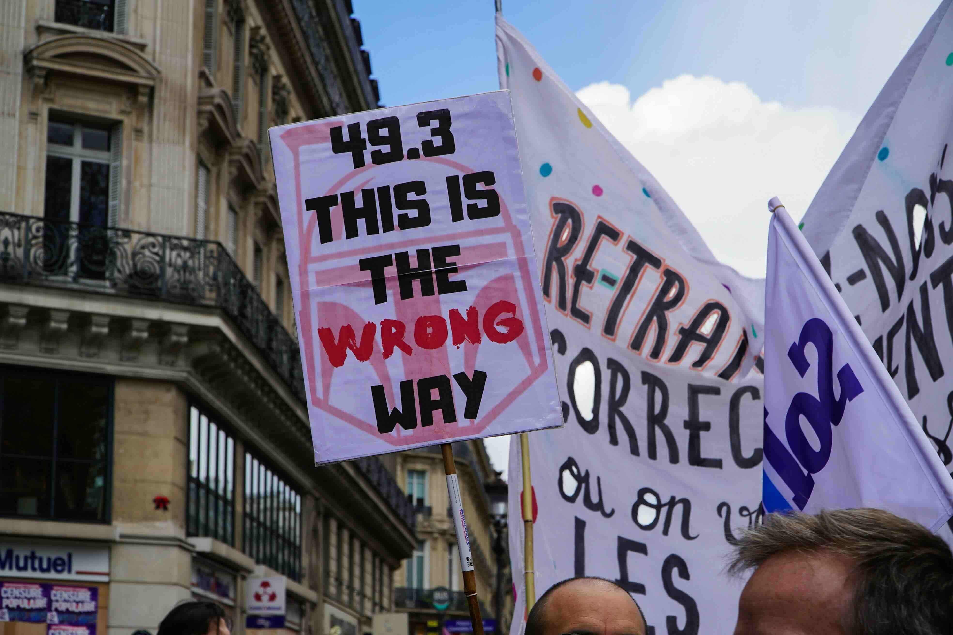 Protests in Paris against the pension reform April 2023.