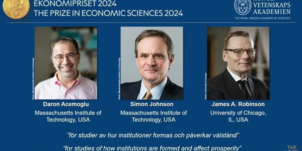 Daron Acemoglu, Simon Johnson et James A. Robinson travaillent tous les trois aux États-Unis sur la façon dont les institutions sont formées et affectent la prospérité.
